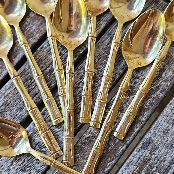 Bamboo Gold Stainless Japan Spoons set of 9 - Picture 6 of 12